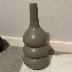 West Elm Taupe Stacked Vase